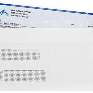 500 Self Seal Double Window Security Envelopes Designed for QuickBooks Checks - Computer Printed Checks - 3 5/8 X 8 11/16 (Not for Invoices)