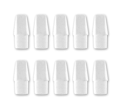 Pentel Hi-Polymer White Cap Erasers 10 Pack ZEH02BP10