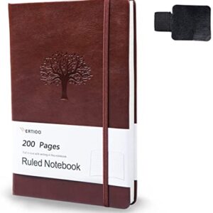 Hardercover Journals 200 Pages, WERTIOO Diary Leather Lined Journal Notebook Writing A5 100gsm Thick Paper Notebooks with Pen Hold for Work Men Women, 8.4 x 5.7 in