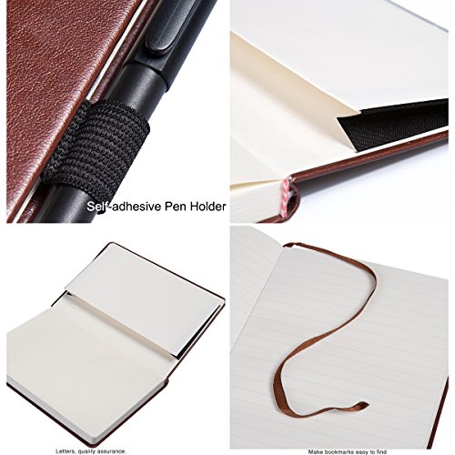 Hardercover Journals 200 Pages, WERTIOO Diary Leather Lined Journal Notebook Writing A5 100gsm Thick Paper Notebooks with Pen Hold for Work Men Women, 8.4 x 5.7 in