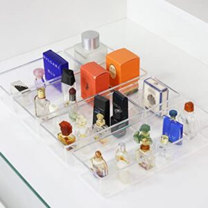 6 Pack - Simple Houseware Clear Plastic Desk Drawer Organizers