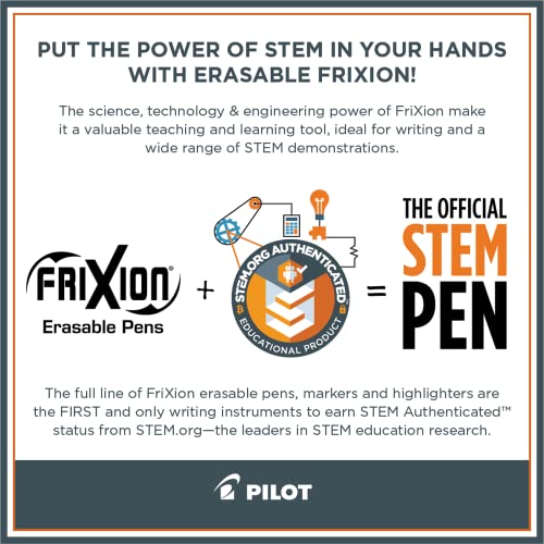 PILOT FriXion Clicker Erasable, Refillable & Retractable Gel Ink Pens, Fine Point, Black Ink, 12-Pack (31450)