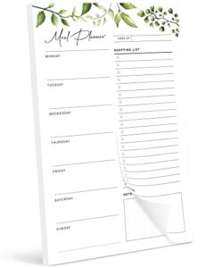 magnetic meal planning pad for fridge 52 undated tear-off sheets | 6×9 inch meal planning notepad | notebook for meal planner and grocery list with magnet | weekly meal planner for kitchen with tear off shopping list