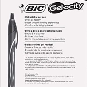 BIC Gel-ocity Quick Dry (Dries Up To 3x Faster) SUPER BRIGHT COLORS 8 Pack, Smear Free, Assorted Colors Retractable Gel Pens, Medium Point (0.7mm), Colorful Pens for adults Women & Men.