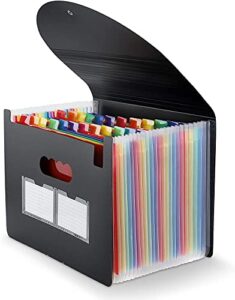 expanding file folder, 24 pocket accordian file organizer a4 letter size portable document organizer with colored tabs, expandable bill coupon folder