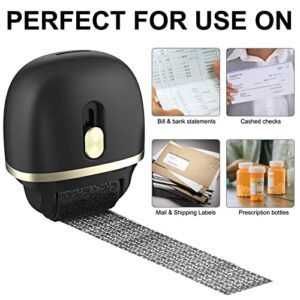 Lomil Identity Protection Roller Stamps 2 Pack - Confidential Roller Stamp with 4 Refills - Wide Identity Theft Protection Stamp for ID Blockout, Privacy & Security(Black)