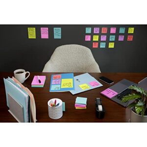 Post-it Super Sticky Notes, 3x3 in, 6 Pads/Pack, 90 Sheets/Pad, Amazon Exclusive Bright Color Collection, Aqua Splash, Acid Lime, Tropical Pink, Sunnyside, Guava and Iris Infusion