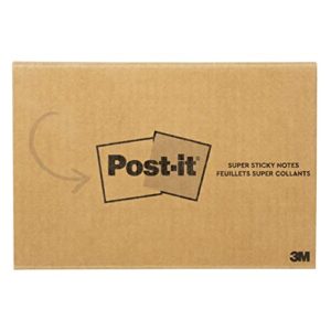 Post-it Super Sticky Notes, 3x3 in, 6 Pads/Pack, 90 Sheets/Pad, Amazon Exclusive Bright Color Collection, Aqua Splash, Acid Lime, Tropical Pink, Sunnyside, Guava and Iris Infusion