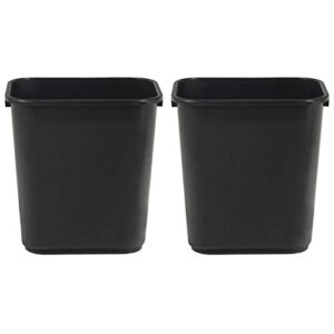 amazoncommercial 3 gallon commercial office wastebasket, black, 2-pack