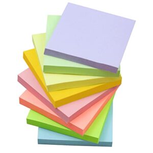 (8 pack) sticky notes 3 x 3 in, pastel colorful super sticking power memo post stickies square sticky notes for office, home, school, meeting, 83 sheets/pad