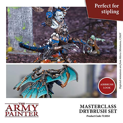 The Army Painter Masterclass: Drybrush Set - Hobby Brush Set with Brushes in Three Sizes for Advanced and Professional Techniques for Tabletop Roleplaying, Boardgames, and Wargames Miniature Painting