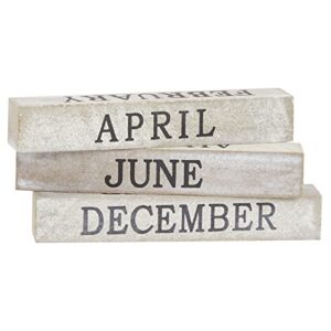 Wooden Perpetual Date Desk Calendar Blocks for Teachers, Farmhouse Office Decor (5 x 4 In)