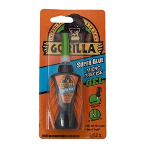 gorilla micro precise super glue gel, 6 gram, clear, (pack of 1)