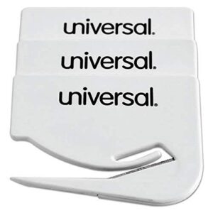 universal unv31803 – letter slitter hand letter opener w/concealed blade, white, 3/pack, one size
