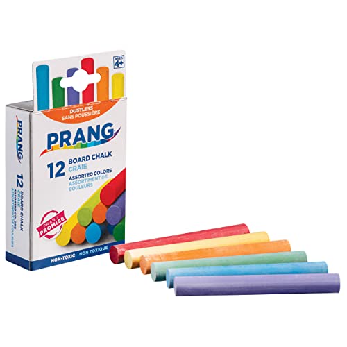 Prang Board Chalk, Assorted Colors, 12 Count