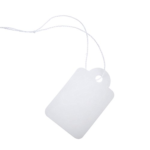 White Marking Tags Price Tags Price Labels Display Tags with Hanging String, 500 Pack (35 x 22 mm)