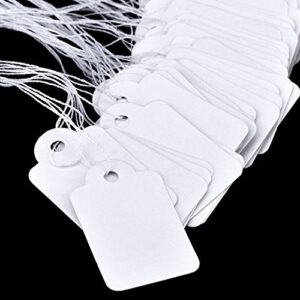 White Marking Tags Price Tags Price Labels Display Tags with Hanging String, 500 Pack (35 x 22 mm)