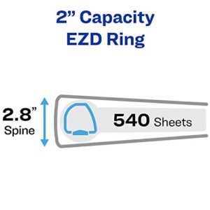 Avery Heavy Duty View 3 Ring Binder, 2" One Touch EZD Ring, Holds 8.5" x 11" Paper, 1 Navy Blue Binder (79802)