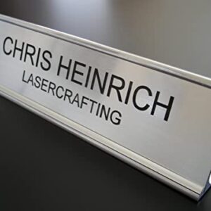 Lasercrafting Personalized Office Name Plate With Optional Wall or Desk Holder - 2x8 - CUSTOMIZE. Choose from a variety of colors and fonts to match your style. Great gift idea.