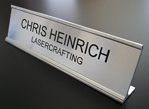 Lasercrafting Personalized Office Name Plate With Optional Wall or Desk Holder - 2x8 - CUSTOMIZE. Choose from a variety of colors and fonts to match your style. Great gift idea.