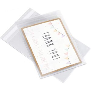 pack it chic – 5” x 7” (200 pack) clear resealable polypropylene bags – fits 5x7 prints, photos, a2 a4 a6 cards & envelopes – self seal