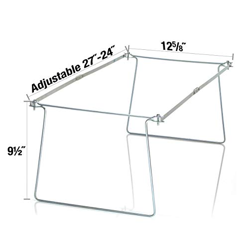 Officemate Hanging File Frames, Letter Size, Rails fits 24 to 27, Files Cabinet, Steel, 2 Sets (91999) , Silver