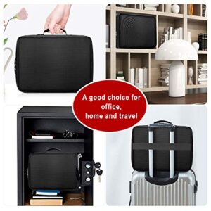 ENGPOW File Organizer Bags,Fireproof Document Bag with Money Bag,Home Office Travel Safe Bag with Lock,Multi-Layer Portable Filing Storage for Important File Passport Certificates Legal Documents
