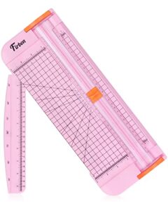 firbon a4 paper cutter 12 inch titanium straight paper trimmer with side ruler for scrapbooking craft, paper, coupon, label, cardstock(pink)