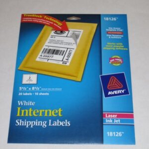 Avery Printable Shipping Labels, 5.5" x 8.5", White, 20 Blank Mailing Labels (18126)