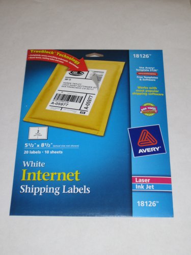 Avery Printable Shipping Labels, 5.5" x 8.5", White, 20 Blank Mailing Labels (18126)