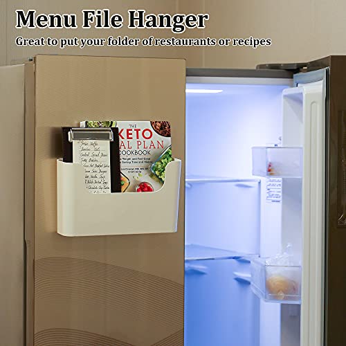 YOHOM No Drilling File Holder Wall Mails Magazines Organizer Adhesive Door Mount, Single Pocket, Off-white