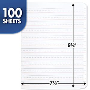 Mead Primary Composition Notebook, Wide Ruled Comp Book, Lined Paper, Grades K-2 Writing Workbook, Dotted Notebook Perfect for Home School Supplies, 100 Sheets, Blue Marble (09902)