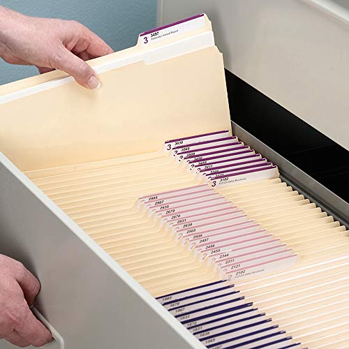 Smead File Folder, Reinforced 1/3-Cut Tab, Assorted Positions, Letter Size, Manila, 100 per Box (10334)