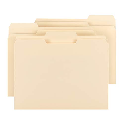 Smead File Folder, Reinforced 1/3-Cut Tab, Assorted Positions, Letter Size, Manila, 100 per Box (10334)