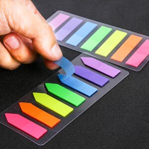 Lysas 4 Sets Neon Page Markers Colored Index Tabs, Fluorescent Sticky Note for Page Marker, 560pcs