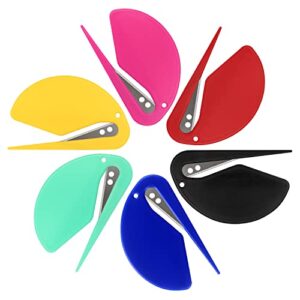 Tamaki 6 Pack Letter Opener Envelope Slitter Set Sharp and Efficient Open Envelopes with Ease (Black/Red/Yellow/Green/Rose/Blue)