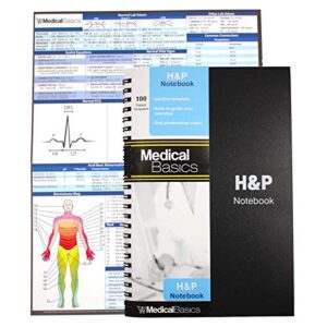 h&p notebook – medical history and physical notebook, 100 medical templates with perforations