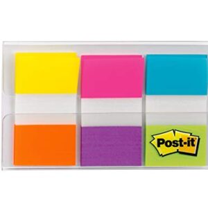 Post-it Flags, 60/On-the-Go Dispenser, .47 in Wide, Alternating Electric Glow Collection (680-EG-ALT)