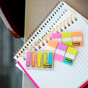 Post-it Flags, 60/On-the-Go Dispenser, .47 in Wide, Alternating Electric Glow Collection (680-EG-ALT)