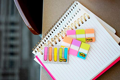 Post-it Flags, 60/On-the-Go Dispenser, .47 in Wide, Alternating Electric Glow Collection (680-EG-ALT)