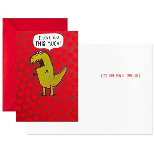 Hallmark Shoebox Pack of 2 Funny Valentines Day Cards (Dinosaur, Nachos)