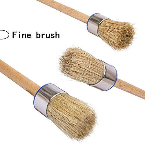 Chalk Paint Brush Set – 3 Pcs Chalk Paint for Furniture Natural Bristle Painting & Waxing Brushes, Painting Stencil, DIY Furniture, Home Decor, Card Making, DIY Art Crafts