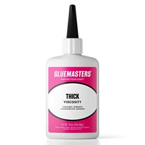 professional grade cyanoacrylate (ca) super glue by glue masters – 56 grams – thick viscosity adhesive for plastic, wood & diy crafts