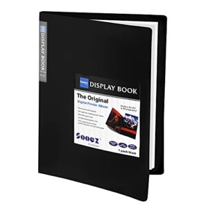 sooez 30-pocket binder with plastic sleeves 9×12″ (black), heavy duty art portfolio folder with clear sheet protectors, display 60 pages, presentation book for artwork, document organizer binder