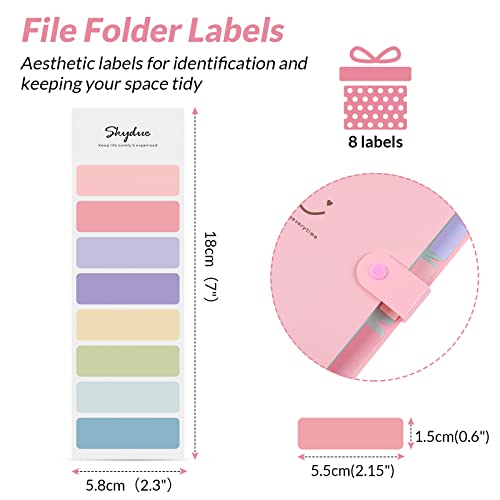 SKYDUE 4 Packs Expanding File Folder with 32 Labels,5 Pockets A4 Letter Size Accordion Folder Paper Organizer for School and Office