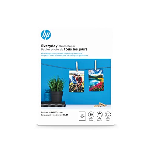 HP Everyday Photo Paper, Glossy, 5x7 in, 60 sheets (CH097A)