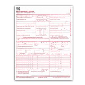 cms 1500 / hcfa 1500 insurance claim forms – laser/ink-jet compatible (new version 02/12) letter size 8-12″ x 11″ 500 sheets per ream