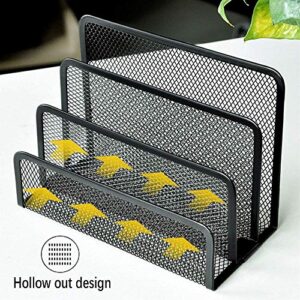 Desk Mail Organizer wishacc Small File Holders Letter Organizer Metal Mesh Document/Filing/Folders/Paper Organizer for Desktop