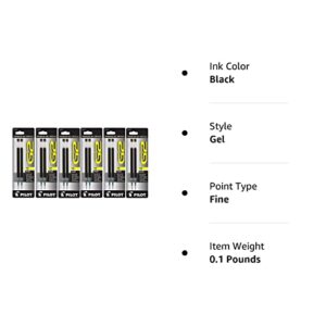 Pilot G2 Gel Ink Refill, Fine Point, Black Ink - Pack of 6 (PIL77240-6PACKS)