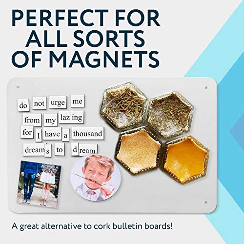 17.5" x 12" Magnetic Board - Great Magnet Bulletin Board to Display Magnetic Poetry, Spices, Notes, Photos and More - Ideal for The Wall, Refrigerator, Cubicle and More - by Impresa Products